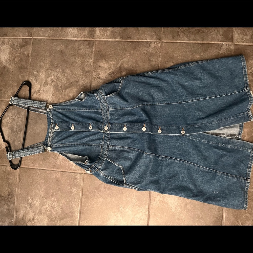 EUC ZARA TRAFALUC DENIM OVERALL DRESS (large)